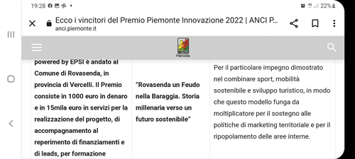 PREMIO INNOVAZIONE E SVILUPPO NEXT GENERATION 2022 DI ANCI