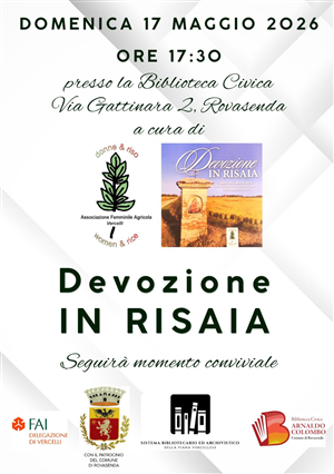 PRESENTAZIONE LIBRO "DEVOZIONE IN RISAIA"