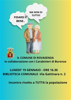 INCONTRO RIVOLTO A TUTTA LA POPOLAZIONE