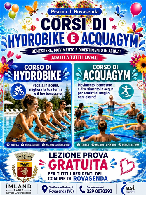 Piscina di Rovasenda - Corsi di hydrobike e acquagym